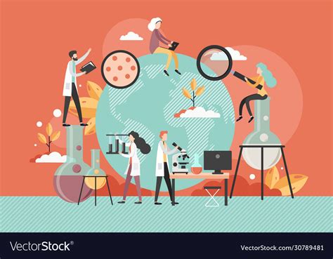 Scientific Research Flat Style Design Royalty Free Vector