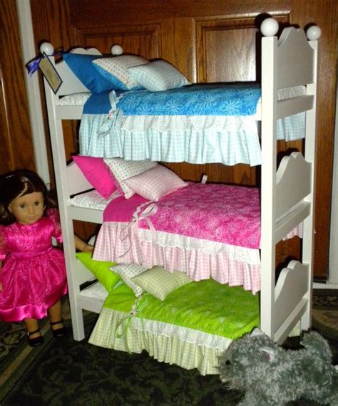 White Triple Bunk Bed For The 18 In American By Bedsandthreads