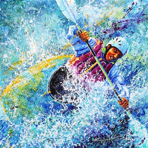 Kayak Crush By Hanne Lore Koehler Sports Painting Action Painting