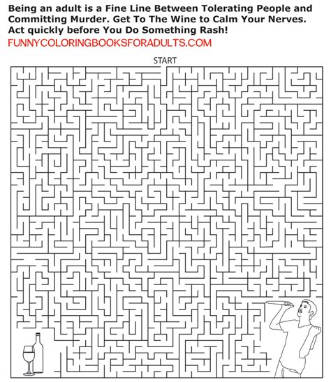 Coloring pages are no longer just for children. Wine or Murder Maze : Funny Activity Page for Adults ...