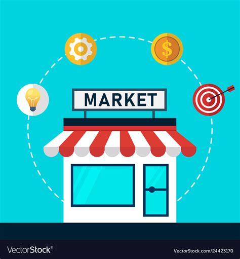 A Marketplace With An Icon Royalty Free Vector Image