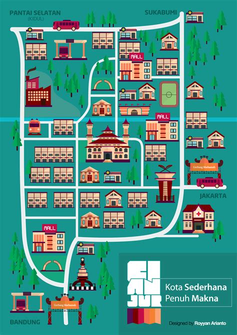 Cianjur City Infotainment Map Peta Kota Desain
