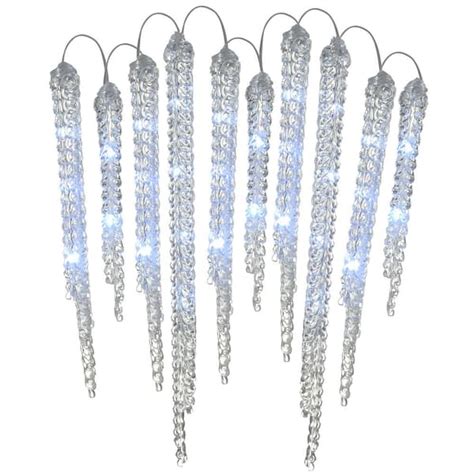 National Tree Company Christmas Crystal Icicles With Cool White Led