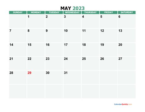 May 2023 Calendars Calendar Quickly