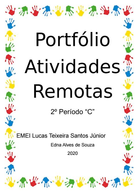 portfÓlio atividades remotas portfólio educação infantil portifolio educação infantil