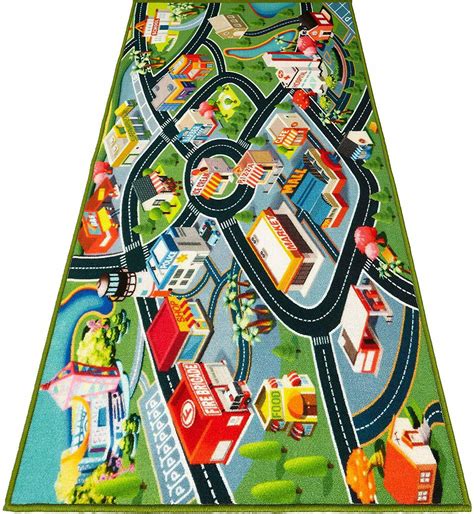 Kids Carpet Playmat Rug Fun Carpet City Map For Toy Cars 60 X 32