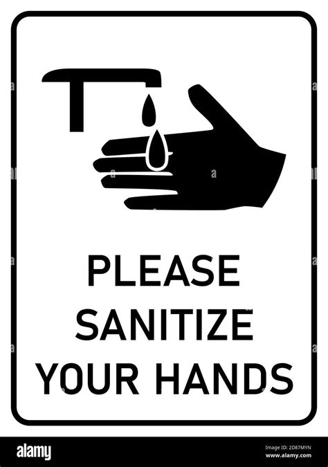 Please Sanitize Your Hands Vertical Hygiene Warning Poster Sign With An