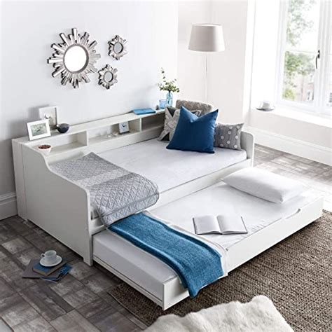 Guest Bed And Trundle Happy Beds Tyler White Wooden Storage Daybed