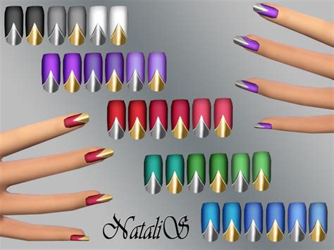 The Sims Resource Natalismatte Nails Metal Tips Ft Fe