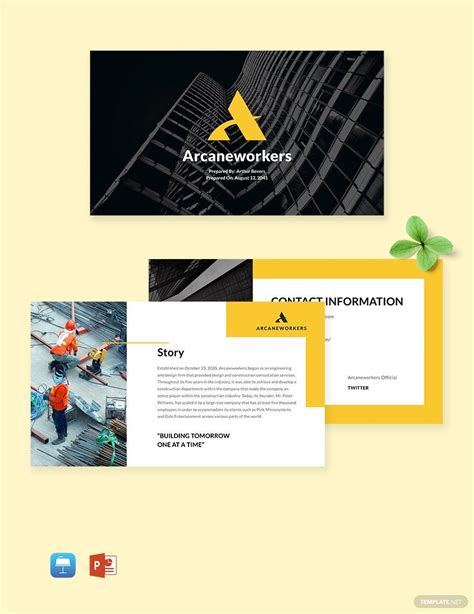 Construction Company Profile Template Apple Keynote Powerpoint