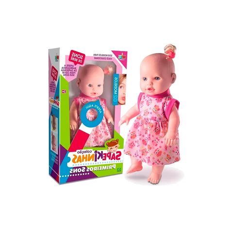boneca sapekinha primeiros sons com sons de bebê milk brinquedos lojas tem