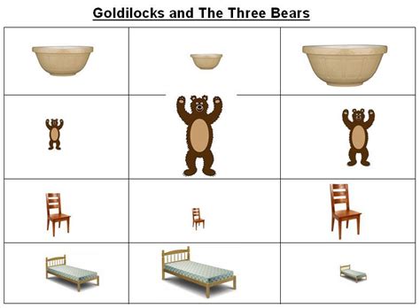 Goldilocks And The Three Bears Size Ordering A Versatile Activity For Size Ordering