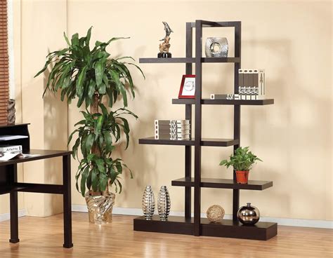 Brassex Inc Slim Profile 4 Tier Display Shelf Bookcase In Dark Cherry — Wholesale Furniture