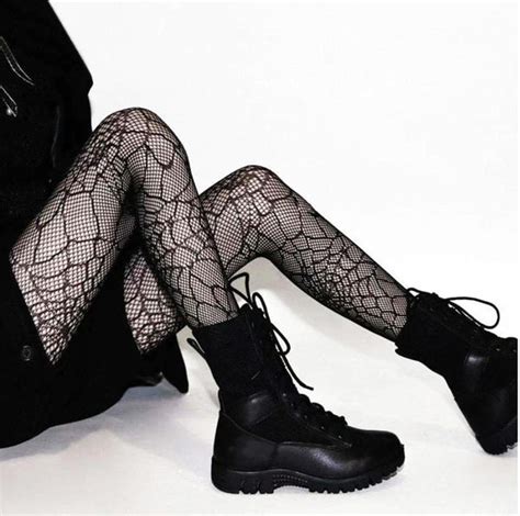 Flashy Black Gothic Tights Goth Tights Gothic Babe Co