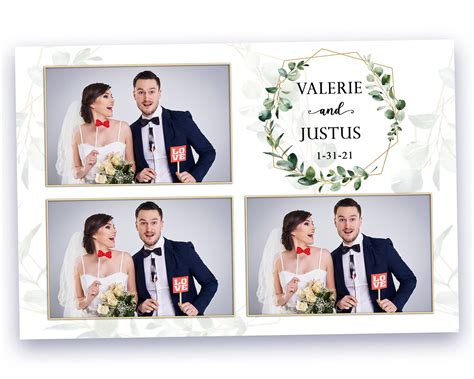 Wedding Photo Booth Template With Eucalyptus Leaves Greenery Etsy