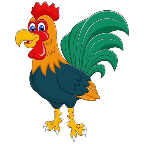 Premium Vector Adorable Rooster Cartoon Illustration
