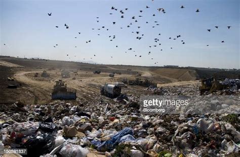 Trash Sit In Piles At The Miramar Landfill In San Diego California