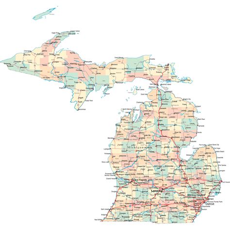 Michigan Printable Map