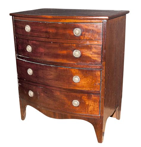 George Iii Style Mahogany Bow Front Diminutive Chest Of Drawers For Sale At Auction On Tue 09