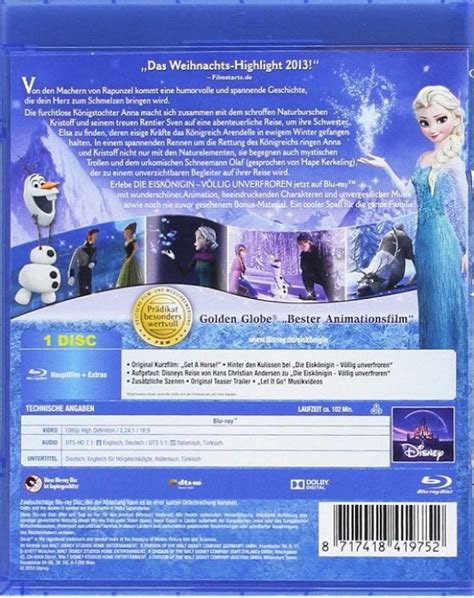 Blu Ray Disc Frozen Die EiskÖnigin VÖllig Unverfroren Region B