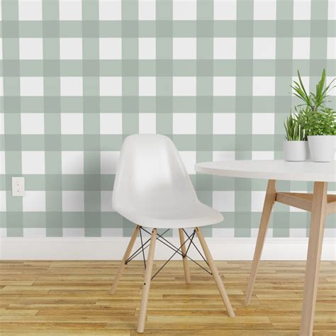 Peel And Stick Removable Wallpaper Rustic Grid Watercolor Farmhouse