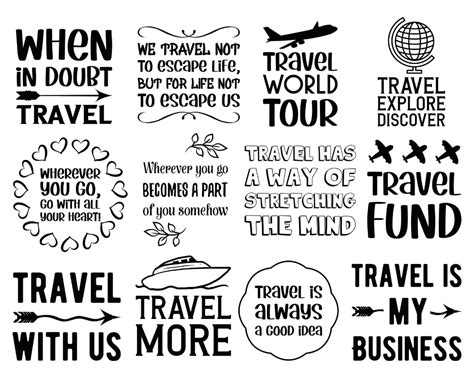 100 Travel Svg Quotes And Sayings Adventure Trip Tourism Set Etsy