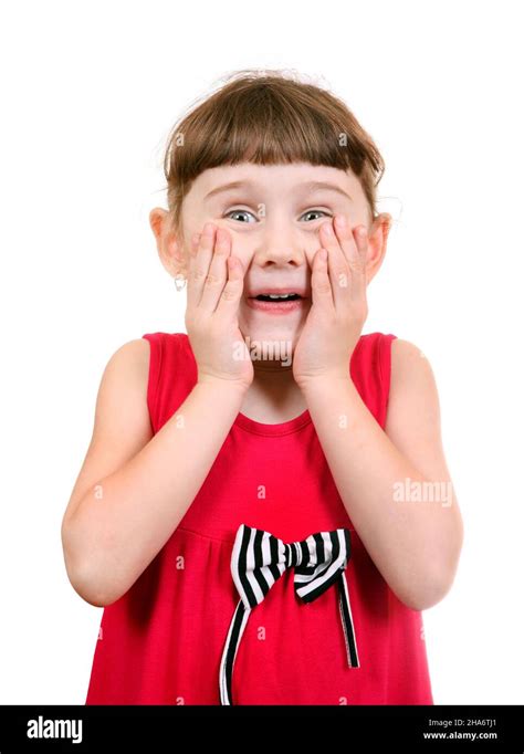 Surprised Little Girl Isolated On The White Background Stock Photo Alamy