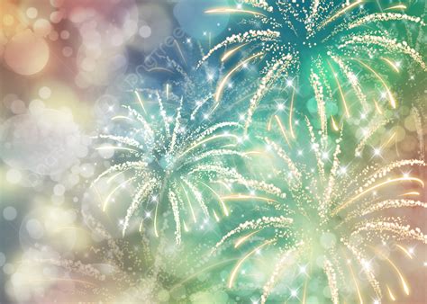 Green Dazzling Happy New Year Fireworks Background Desktop Wallpaper