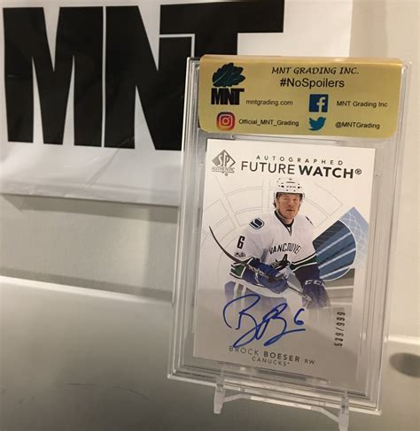 Mnt Grading Inc On Twitter A Beautiful Ud Sp Authentic Future Watch Auto Of Brock Boeser