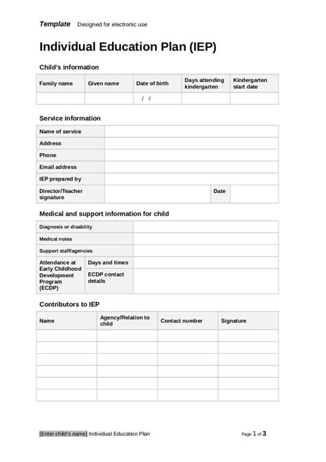 Individual Education Plans Template Awesome 2019 Individual Education