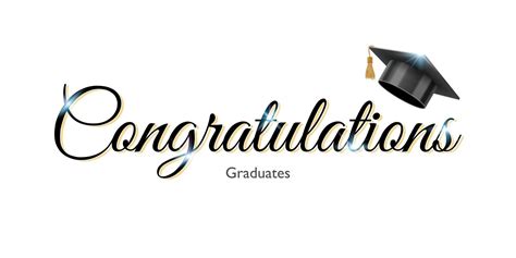 Congratulations Sign For Graduation With Graduate University Or College Black Cap Vector