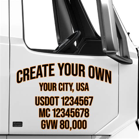 Create Your Own Truck Door Decal Professional Usdot Lettering Sticker