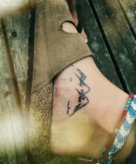 Mountains Foot Tattoo