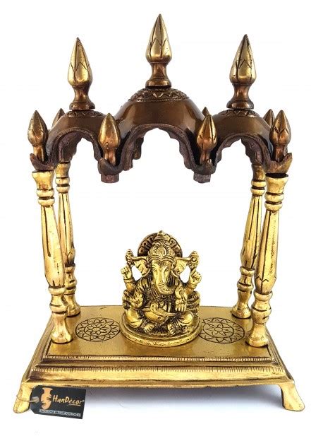 Buy Three Domed Multicolored Brass Temple Brass Showpiece Online At