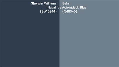 Sherwin Williams Naval Sw 6244 Vs Behr Adirondack Blue N480 5 Side