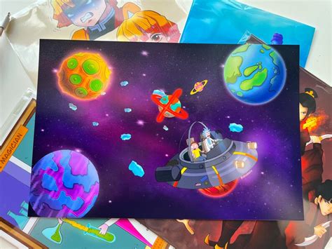 Rick And Morty Space Adventure Art Print Etsy