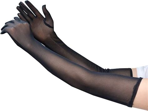 luwint sexy extra long sheer gloves for women girl opera halloween