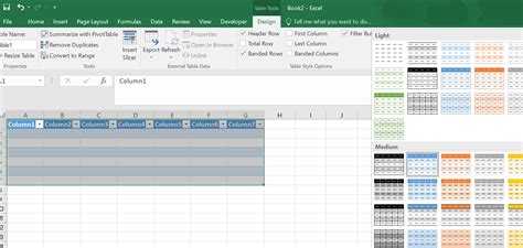 Excel Table Design Templates Master Template