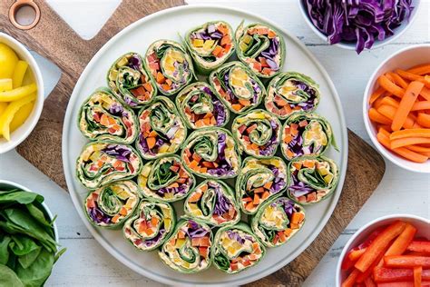 Rainbow Tortilla Pinwheels Recipe Healthy Appetizer Recipe