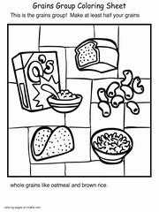 food pictures coloring pages  food