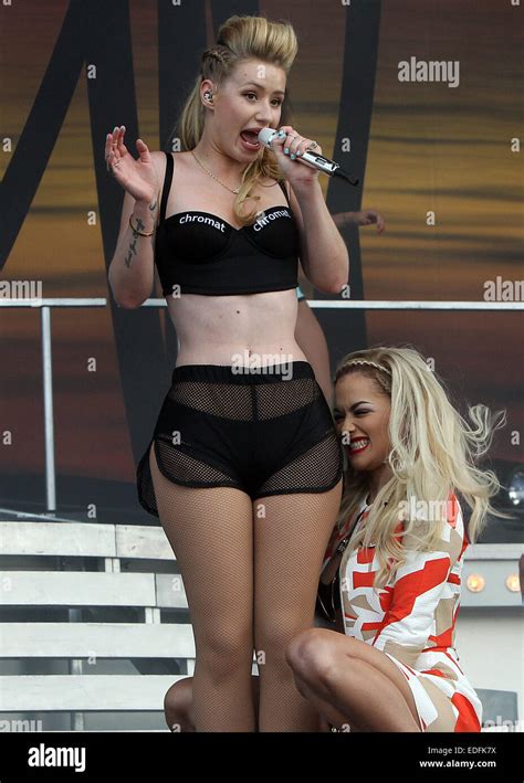 Iggy Azalea And Rita Ora Performing Together On Stage At Wireless Festival 2014 Featuring Iggy