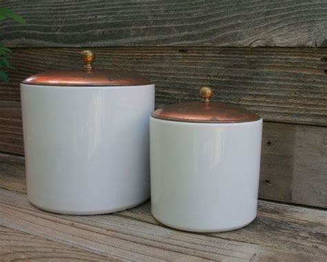 Lovely Pair Of White Ceramic Canisters With By Sixpencebluemoon Ceramic