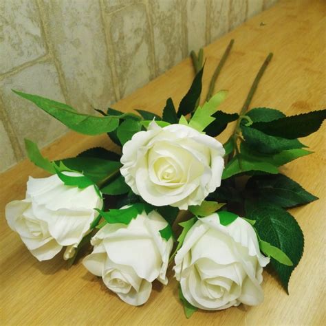 Big Sellartificial Roses Flowers Cute Small Silk White Rose Flowers