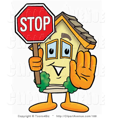 Avenue Clipart Of A Home Mascot Cartoon Character Holding