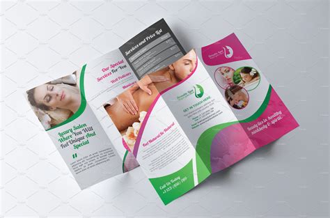 Tri fold Spa Beauty Salon Brochure ~ Brochure Templates ~ Creative Market