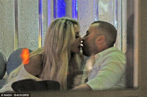 bianca gascoigne and ex cj meeks kiss explicitly in public daily mail online