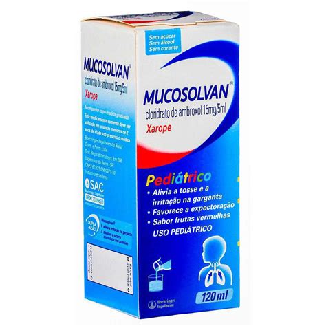 Mucosolvan 15mg 5ml Xarope Frasco Com 120ml Pediátrico Drogal