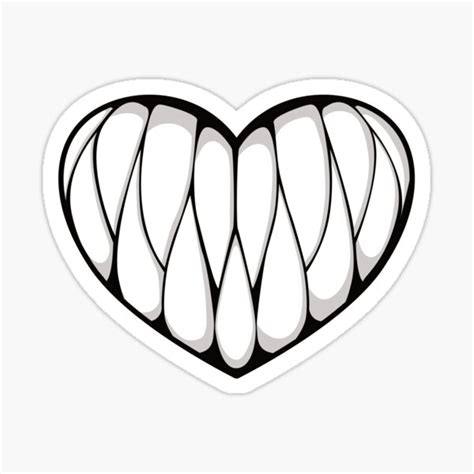 Pastel Goth Heart Teeth Sticker For Sale By Chailynreed Redbubble