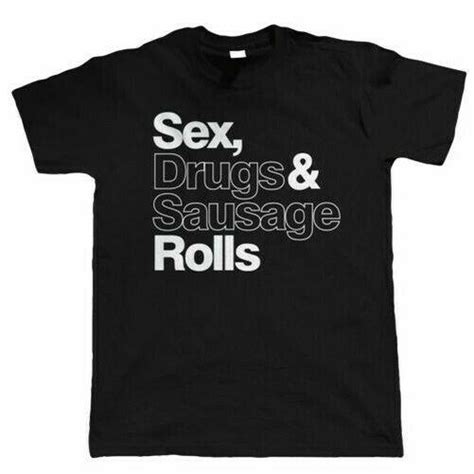 buy sex drugs sausage rolls mens funny t t shirt leisure loose soft casual tee black chic summer