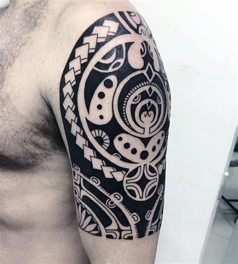 50 Polynesian Arm Tattoo Designs For Men Manly Tribal Ideas